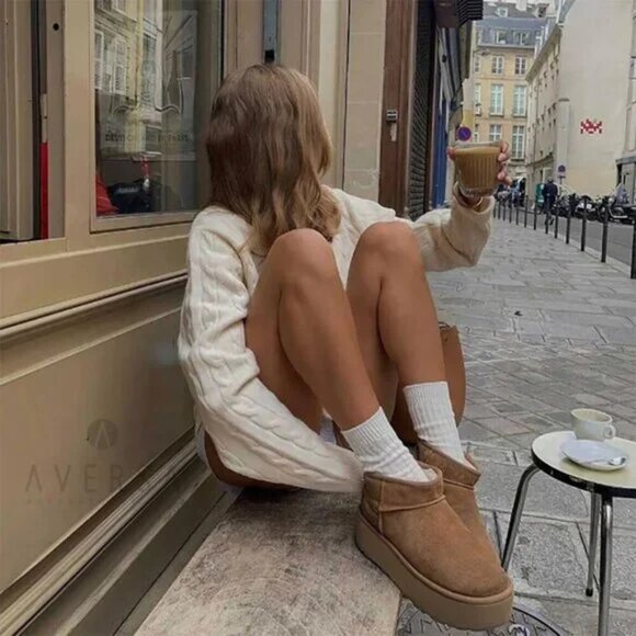 UGG Classic Ultra Mini Platform Boot in Chestnut Size US 9 - Picture 2 of 15